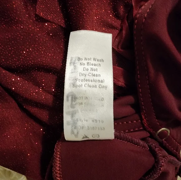 Weissman Girls Maroon Glitter Halter Dress Dance Costume || Large - Picture 10 of 11